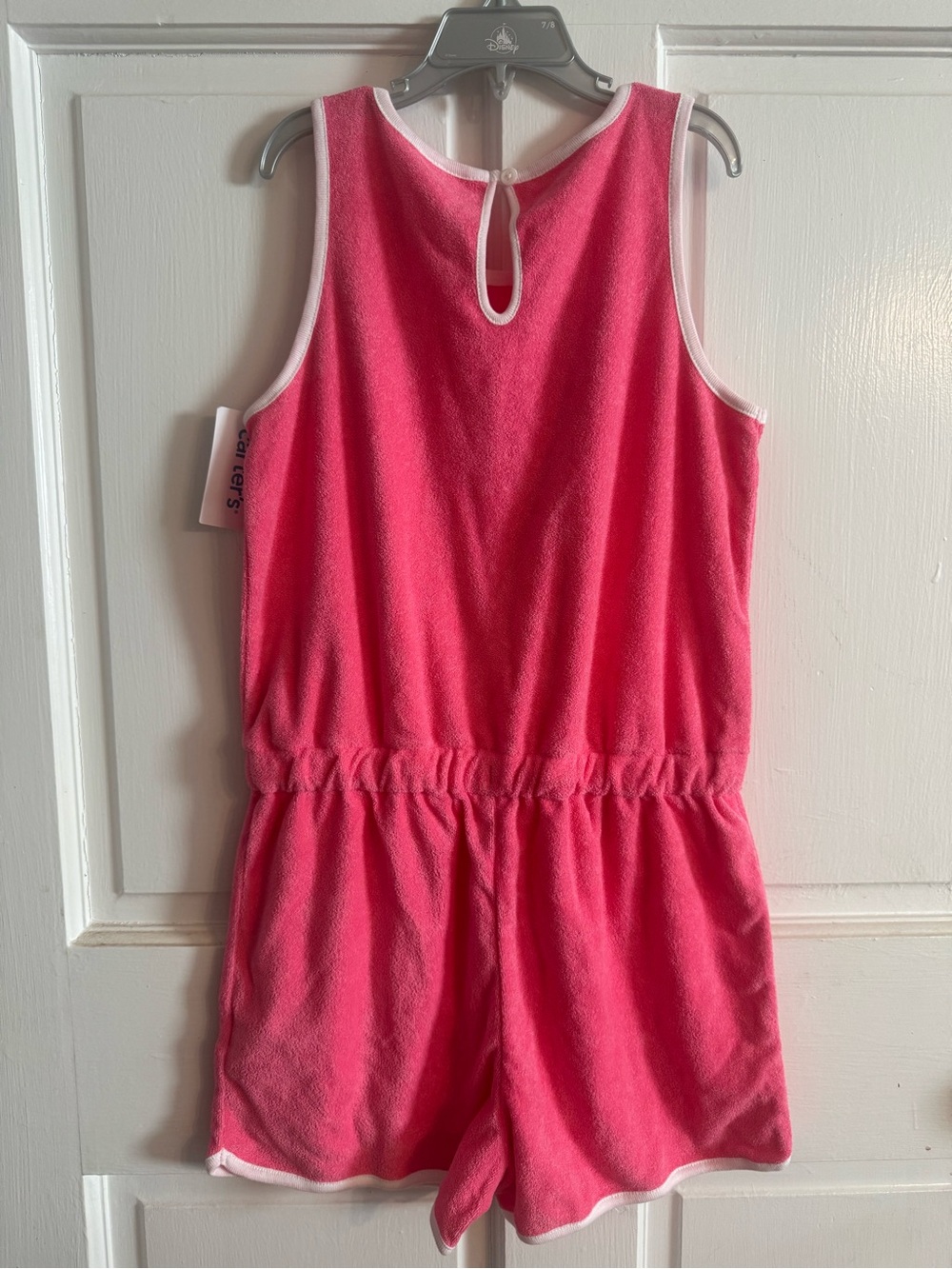Carter's Hot Pink Terry Girls' Romper with Drawstring - Picture 2 of 4